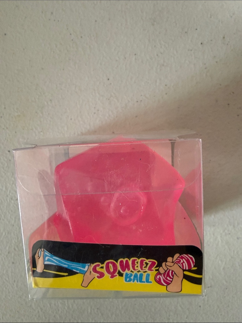 Hexagon Squeez Ball Pink Stress Toy